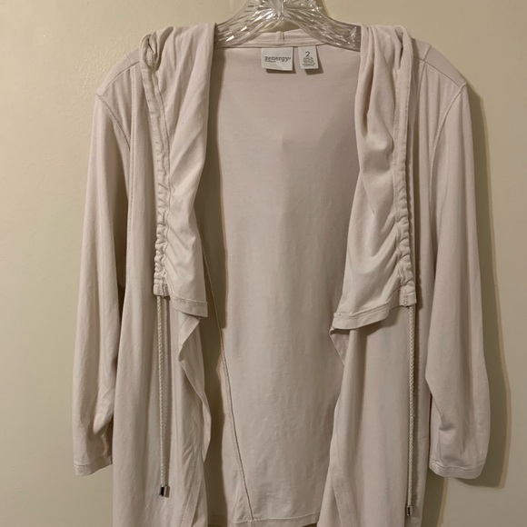 ZENERGY by Chico’s Knit Drape Front Open Jacket size 2 - Picture 2 of 16